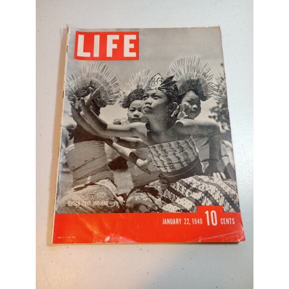 Life Magazine January 22, 1940 WWII Polio Hepburn Fonda Ford Chevy Coke - Picture 1 of 8